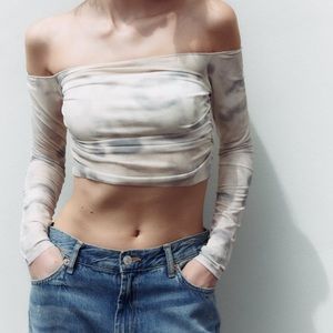 LIKE NEW: ZARA Ruched Tulle Top